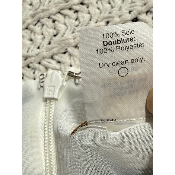 J. Crew Nautical Dress Silk Elastic Waist Striped Size 0 Blue White Sleeveless - Picture 8 of 10